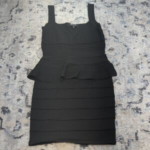 WOW Couture Black Bandage Peplum Bodycon Dress Women’s Size S